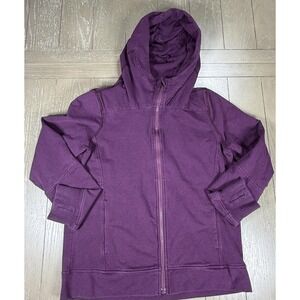 Lululemon Scuba Hoodie Womens 8 Purple‎ Full Zip Sweatshirt Thumbholes Athletic